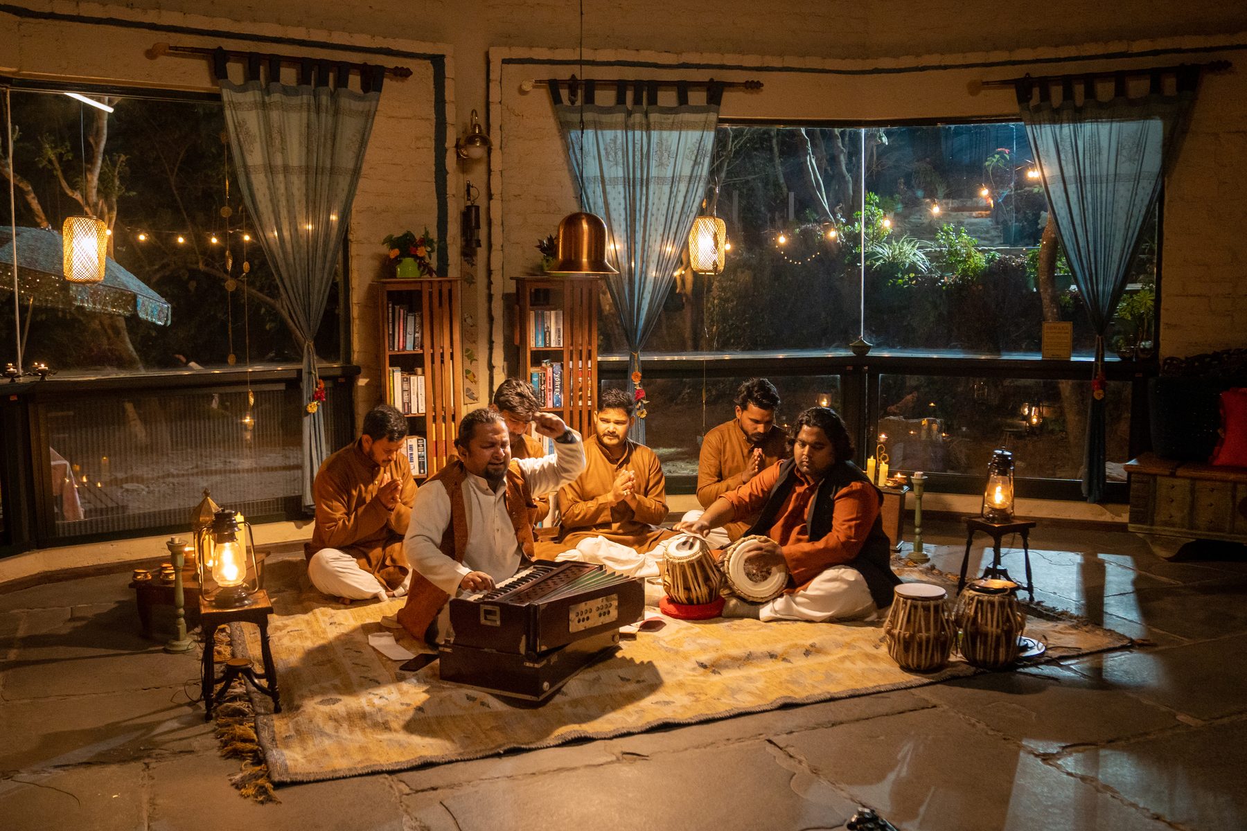 Baithak seating in the open
